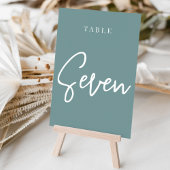 Dusty Aquamarin Hand Scripted Table SIVEN Tischnummer