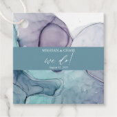 Dusty Aquamarin Plum Lila alkoholfreie Hochzeit Geschenkanhänger (Vorderseite)