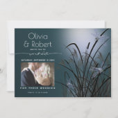 Dusty Aquamarin Save the Date Mondlicht Dragonfly Einladung (Vorderseite)