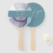 Dusty Aquamarine Alkohol Tinte Wedding Hand Fan Fächer (Vorne und Hinten)
