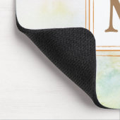 Dusty Aquarell mit Monogramm minimalistisch Mousepad (Ecke)