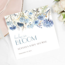 DUSTY Baby in Bloom Blue Beige Elegante Babydusche Serviette