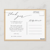 Dusty Beige Elegant Script Chic Wedding Vielen Dan Postkarte (Rückseite)