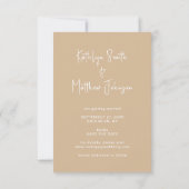 Dusty Beige Fun Script Modernes Foto Hochzeit Save The Date (Rückseite)