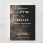 Dusty Black & Gold CUSTOMIZABLE Wedding Einladung (Vorderseite)