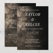 Dusty Black & Gold CUSTOMIZABLE Wedding Einladung (Vorne/Hinten)