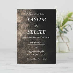 Dusty Black & Gold CUSTOMIZABLE Wedding Einladung
