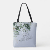Dusty blau botanische Schwester der Braut Geschenk Tasche (Rückseite)