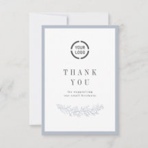 Dusty blau elegant botanisch mit Logo-Business