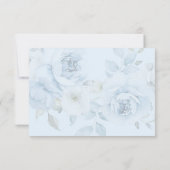 Dusty blau floral elegante Bridal danke Karte (Rückseite)