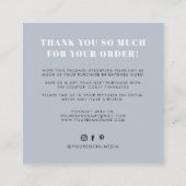 Dusty blau haben Sie großen Geschmack got Dankesch Quadratische Visitenkarte (Rückseite)