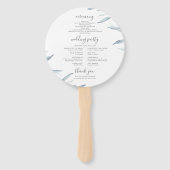 Dusty blau minimalgrün rustikales Hochzeitsprogram Fächer (Rückseite)
