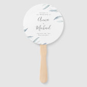 Dusty blau minimalgrün rustikales Hochzeitsprogram Fächer (Vorderseite)