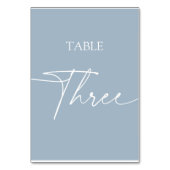 Dusty blau minimalistisch eleganten Tisch drei Tischnummer (Rückseite)