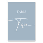 Dusty blau minimalistisch eleganten Tisch zwei Tischnummer (Rückseite)
