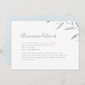 Dusty blau minimalistisch grün Unterkunft Begleitkarte (Vorne/Hinten)