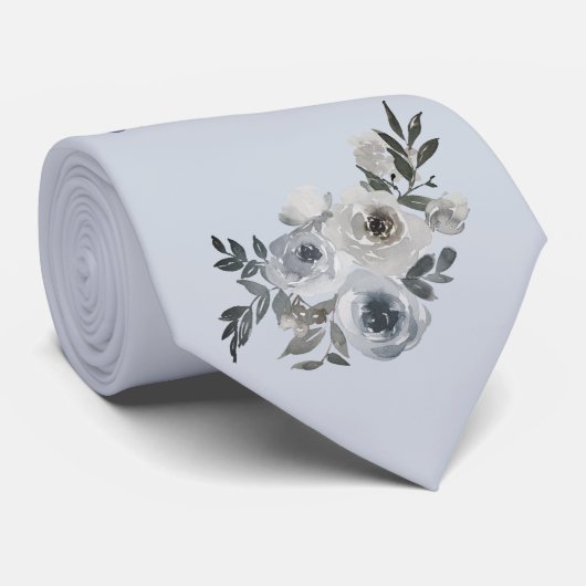 Dusty Blau und Graublütenvater des Groom Nec Krawatte (Gerollt)