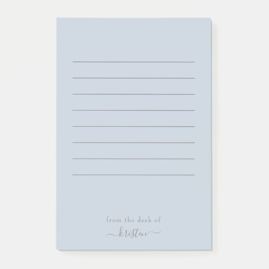 Dusty Blau von der Schreibtisch von Custom Lined L Post-it Klebezettel (Vorderseite)