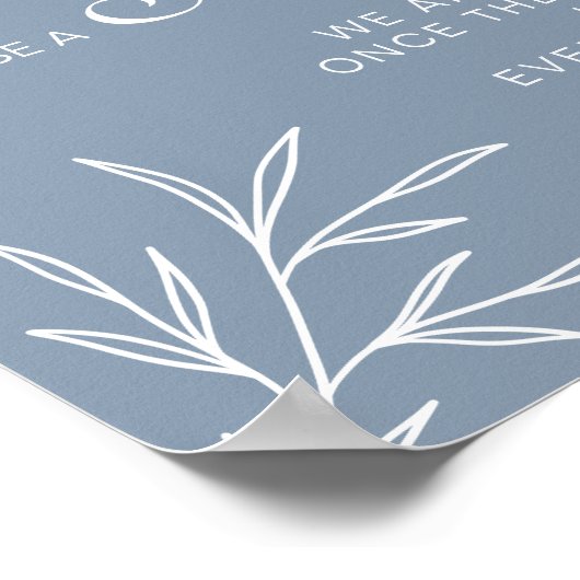 Dusty Blau Wählen Sie einen Platz und keine Hochze Poster (Ecke)