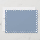 Dusty Blau-Weiß Papel Picado Kinderdusche Einladung (Rückseite)
