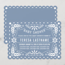 Dusty Blau-Weiß Papel Picado Kinderdusche