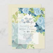 DUSTY BLAUE BLUWERS WEDD INVITES - HAUSHALT (Vorne/Hinten)