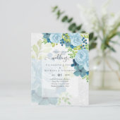 DUSTY BLAUE BLUWERS WEDD INVITES - HAUSHALT (Stehend Vorderseite)