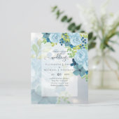 DUSTY BLAUE BLUWERS WEDD INVITES - HAUSHALT (Stehend Vorderseite)