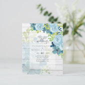 DUSTY BLAUE BLUWERS WEDD INVITES - HAUSHALT (Stehend Vorderseite)