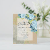 DUSTY BLAUE BLUWERS WEDD INVITES - HAUSHALT (Stehend Vorderseite)