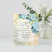 DUSTY BLAUE BLUWERS WEDD INVITES - HAUSHALT (Stehend Vorderseite)