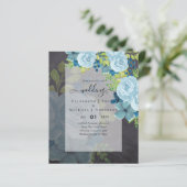 DUSTY BLAUE BLUWERS WEDD INVITES - HAUSHALT (Stehend Vorderseite)