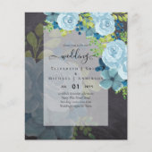 DUSTY BLAUE BLUWERS WEDD INVITES - HAUSHALT (Vorderseite)
