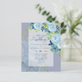 DUSTY BLAUE BLUWERS WEDD INVITES - HAUSHALT (Stehend Vorderseite)