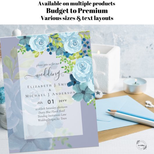 DUSTY BLAUE BLUWERS WEDD INVITES - HAUSHALT FLYER