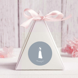 DUSTY BLAUE Handgezeichnetes Paar Hochzeitskleber Runder Aufkleber