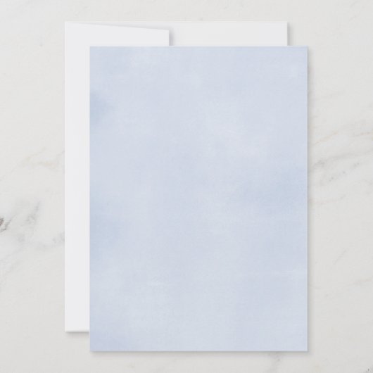 Dusty-blaue und gelbe Brautbrunch-Dusche Einladung (Rückseite)