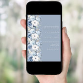 Dusty blauen Blumen elegante Hochzeit Einladung