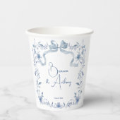 Dusty blauen Blumengrün Band elegante Custom Pappbecher (Vorderseite)