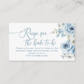 Dusty blauen Blumenrezept für die Braut Begleitkarte (Vorderseite)