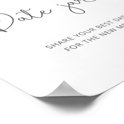 Dusty blauen Blumenzwiebelschild. Datum Nacht Poster (Ecke)