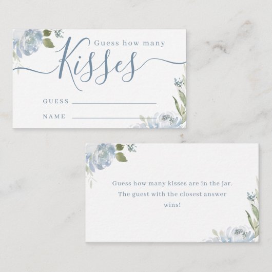 Dusty blauen erraten, wie viele Küsse Spiel Begleitkarte (Vorne/Hinten)