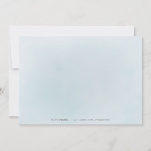 Dusty blauen Foto Hochzeit speichern Sie das Datum Einladung (Rückseite)