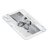 Dusty blauen Foto Hochzeit speichern Sie das Datum Magnet (Rechte Seite)