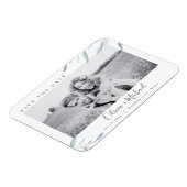 Dusty blauen Foto Hochzeit speichern Sie das Datum Magnet (Linke Seite)