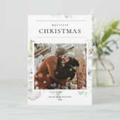 Dusty blauen grün Winterschnee Weihnachten Foto (Stehend Vorderseite)