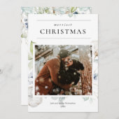 Dusty blauen grün Winterschnee Weihnachten Foto (Vorne/Hinten)