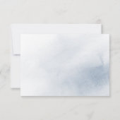 Dusty blauen Kalligraphie rustikale Blumenhochzeit RSVP Karte (Rückseite)