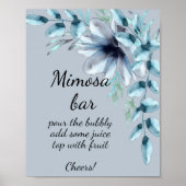 Dusty blauen Mimosa Bar Poster (Vorne)
