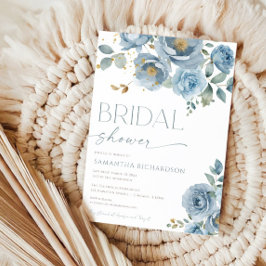 Dusty blauen Rose Brautparty Einladung